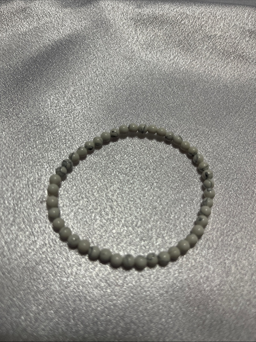 Handcrafted White Howlite Beaded Stretch Bracelet